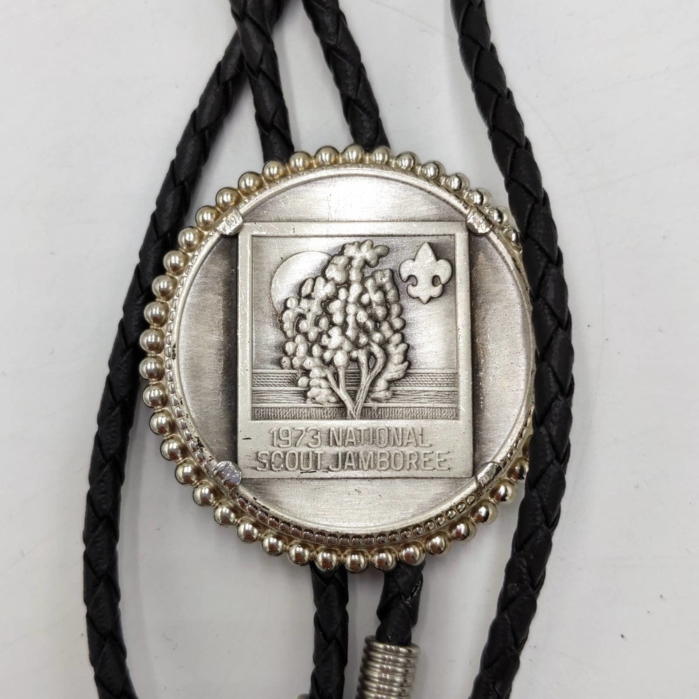 1973 National Scout Jamboree Silver BSA Braided Necklace Adjustable 16" NEW - Picture 1 of 5
